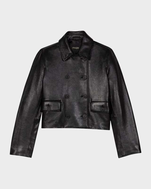 Vaban Double-Breasted Leather Blazer